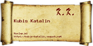 Kubis Katalin névjegykártya